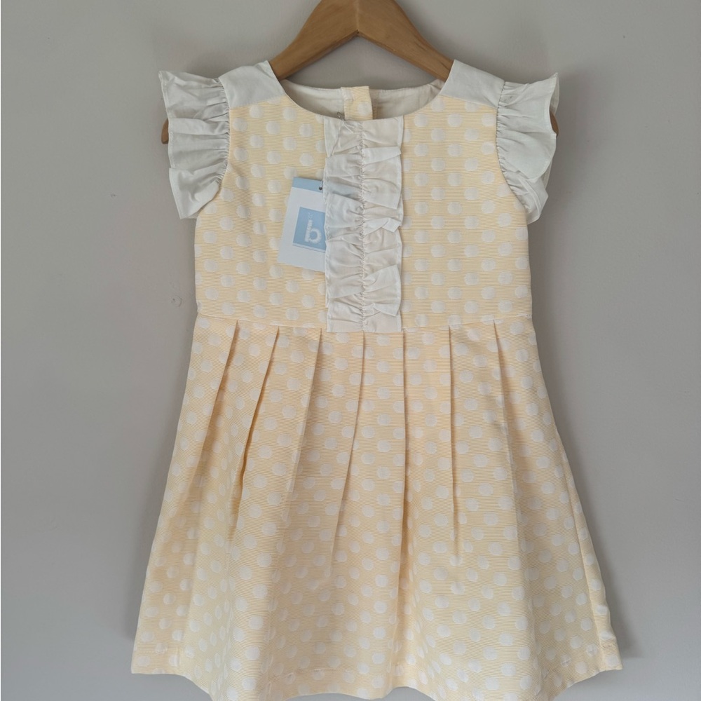 Bella Bliss Charming Yellow Polka Dot Kids Dress